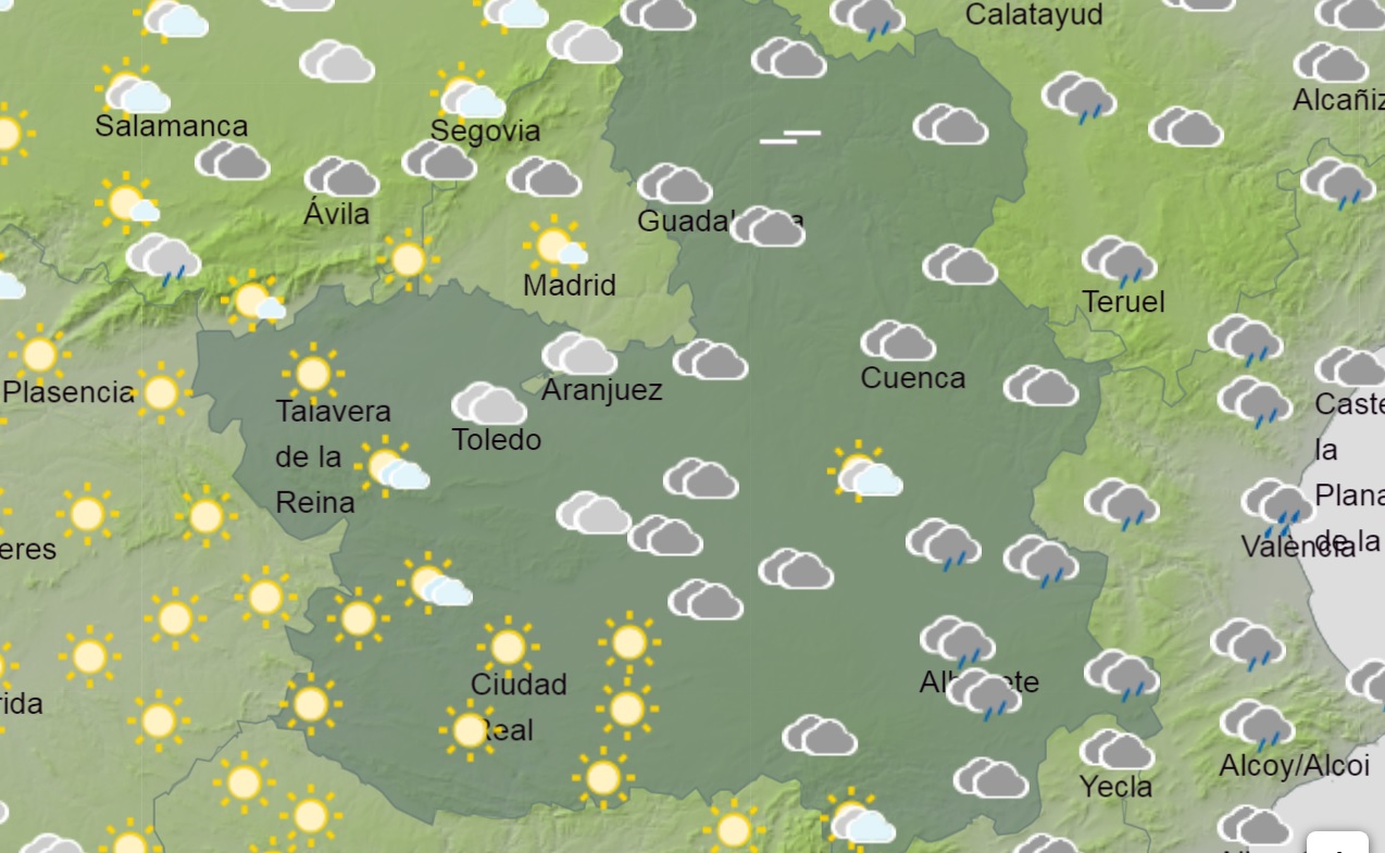 Previsiones de Aemet para hoy miércoles en CLM.