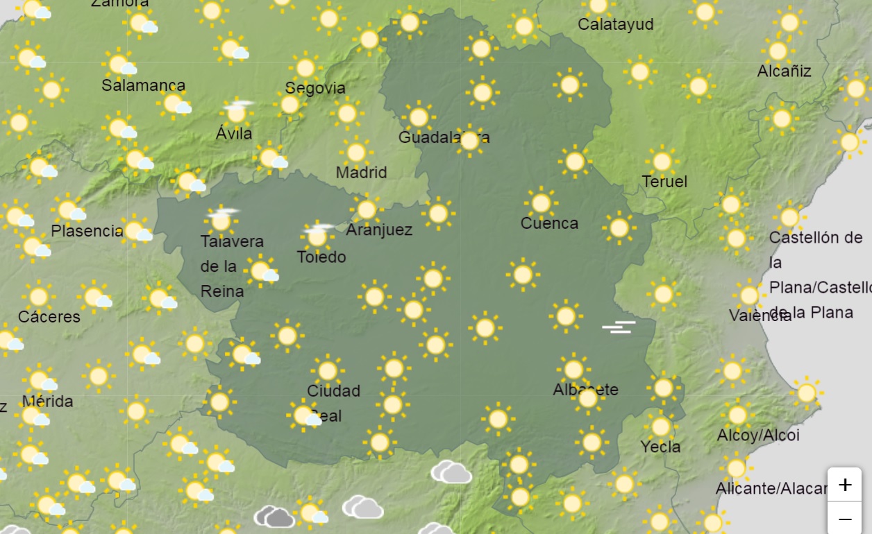 Previsiones de Aemet para hoy domingo en CLM.