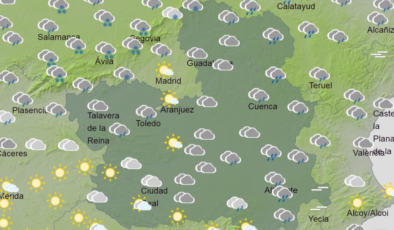 Mapa de Aemet para CLM.