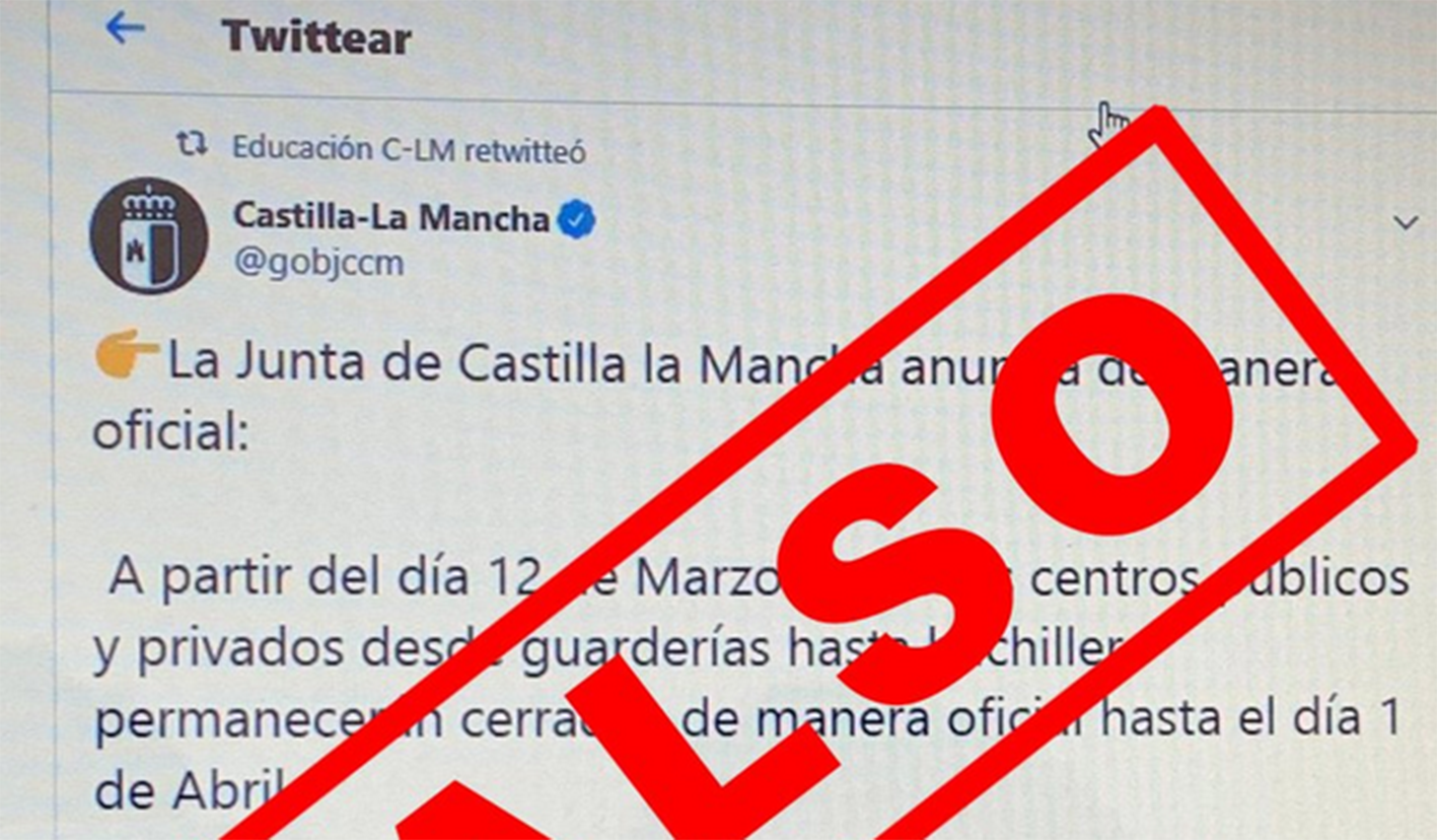 Este es el bulo que se ha distribuido por guasap y que el Gobierno de CLM ha desmentido.