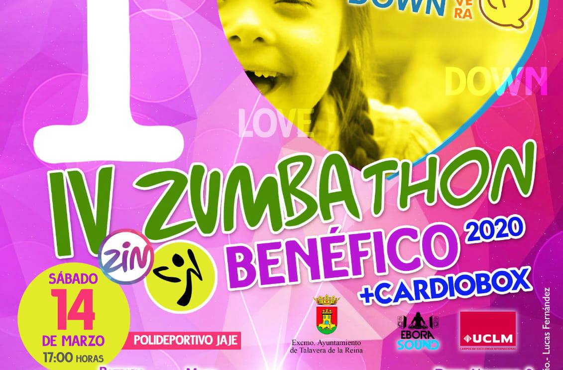 Cartel del IV Zumbathón benéfico de Down Talavera.