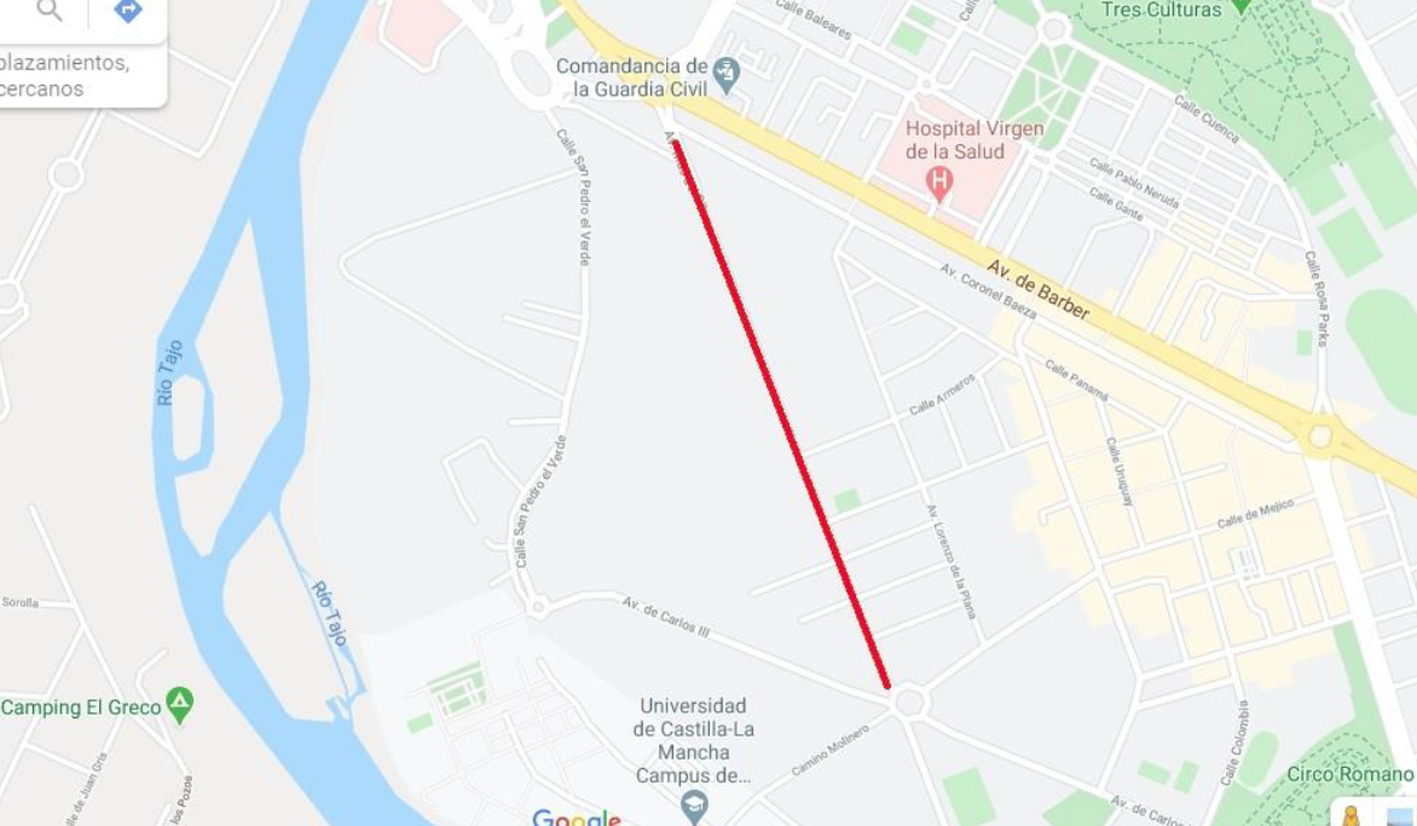 La avenida Mas del Ribero, al lado de Vega Baja, será una de las que se "peatonalicen" para correr y pasear a partir del miércoles 6.