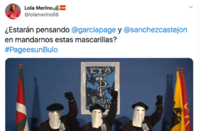 Este es el tuit que ha escrito Lola Merino, portavoz del PP en las Cortes de CLM, y que ha indignado al PSOE.