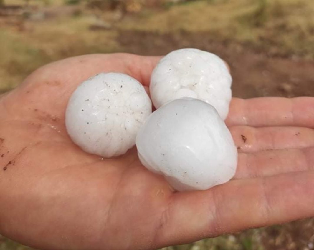 Granizo caído en Las Quebradas, en Yeste (Albacete).