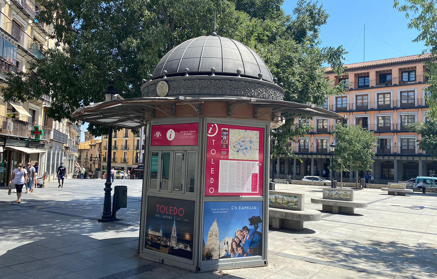 Este será el punto de información turístico en la Plaza de Zocodover, que abrirá la próxima semana, como ha informado el Ayuntamiento de Toledo.