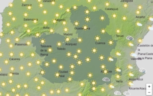 Mapa predictivo de la Aemet para CLM.