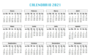Calendario laboral 2021. festivos, fiestas
