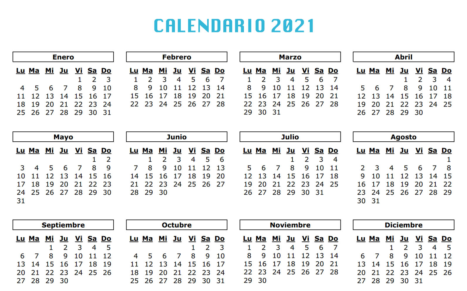 Calendario laboral 2021. festivos, fiestas