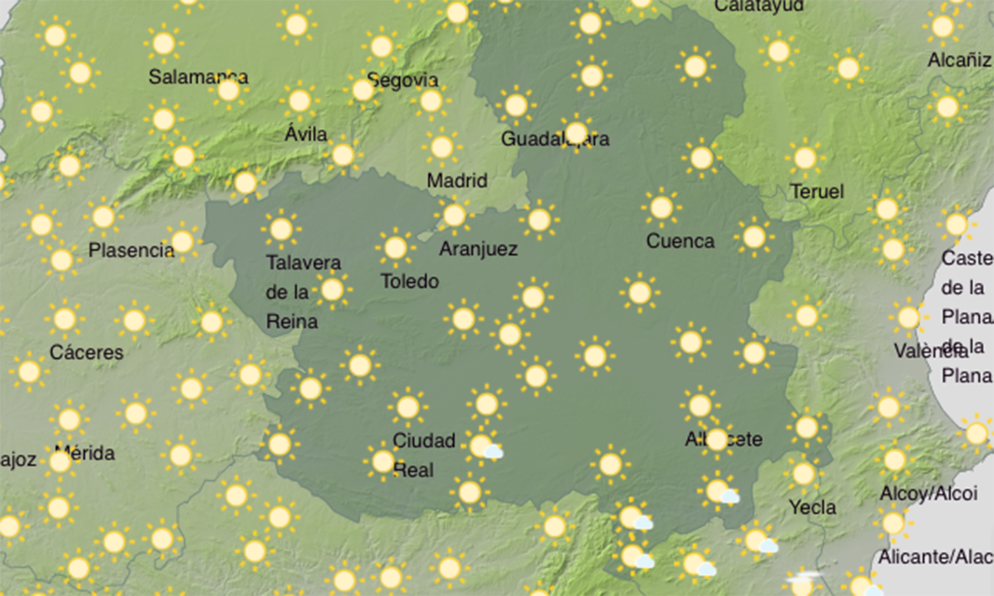 El calor volverá a ser el mismo de los últimos días, a la espera de mañana, que bajarán las temperaturas de forma considerable.