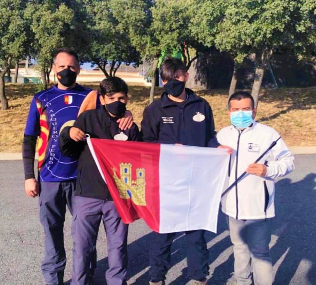 Los hermanos Sánchez Félix, junto con Félix Bandera y Manuel Sánchez.