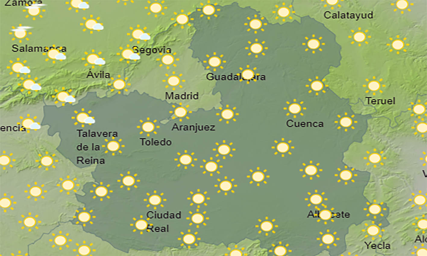 Mapa del tiempo en CLM