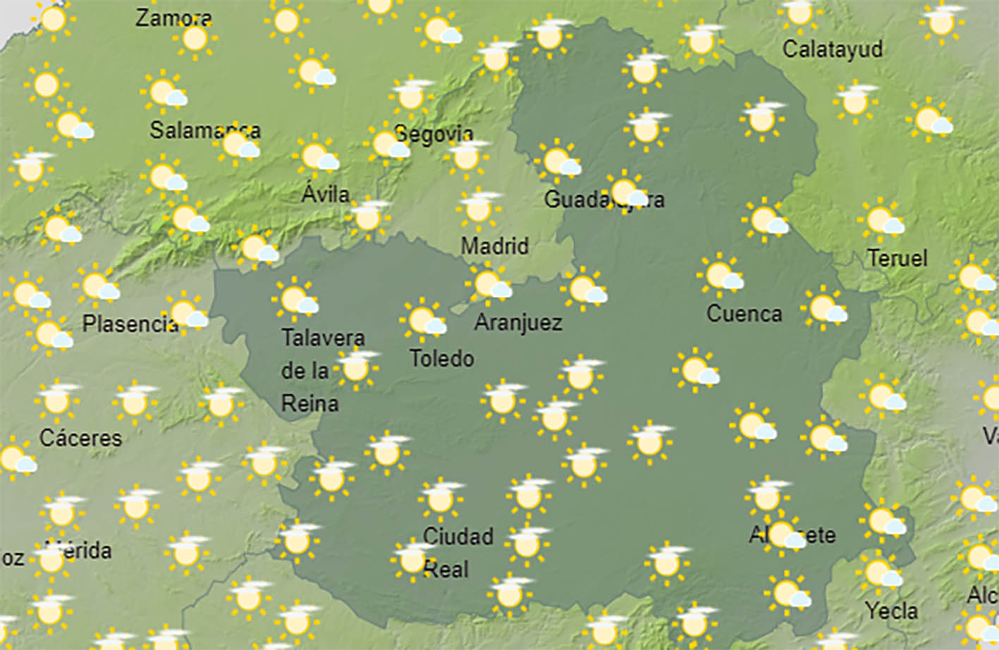 Mapa del tiempo en CLM