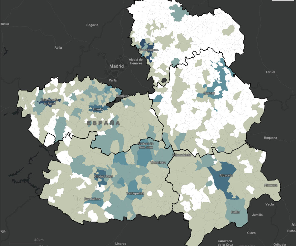 Imagen del nuevo mapa interactivo para consultar los casos por municipios.