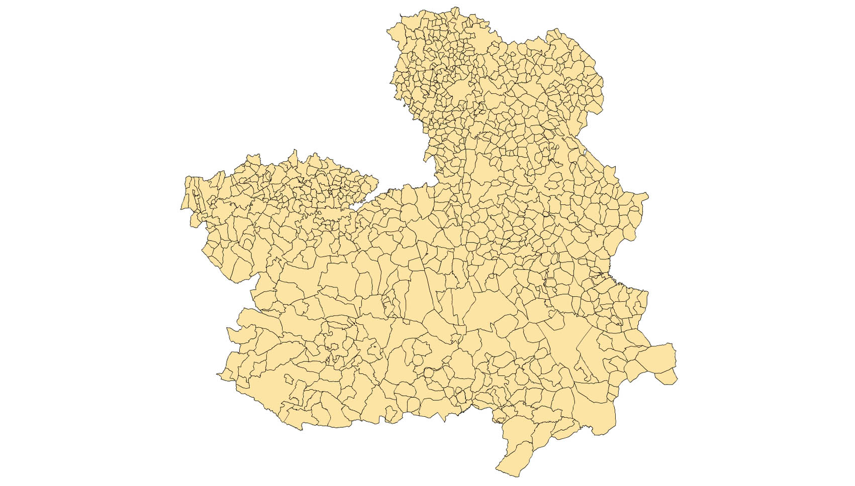 Mapa de los municipios de Castilla-La Mancha.