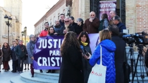 Imagen de una concentración en la Audiencia de Toledo pidiendo que el acusado continuase en prisión preventiva.