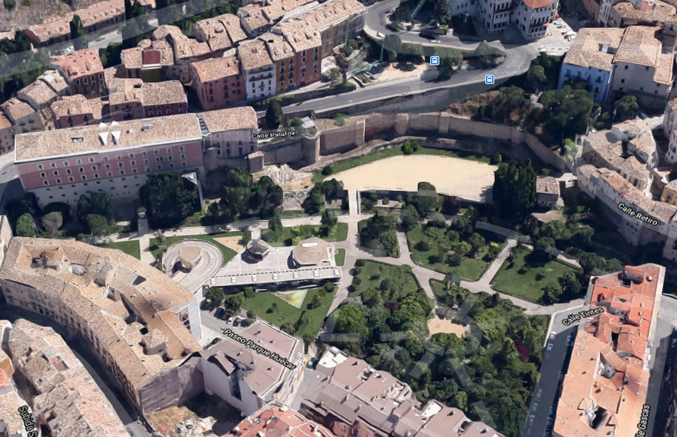 Imagen aérea del parque del Huécar.