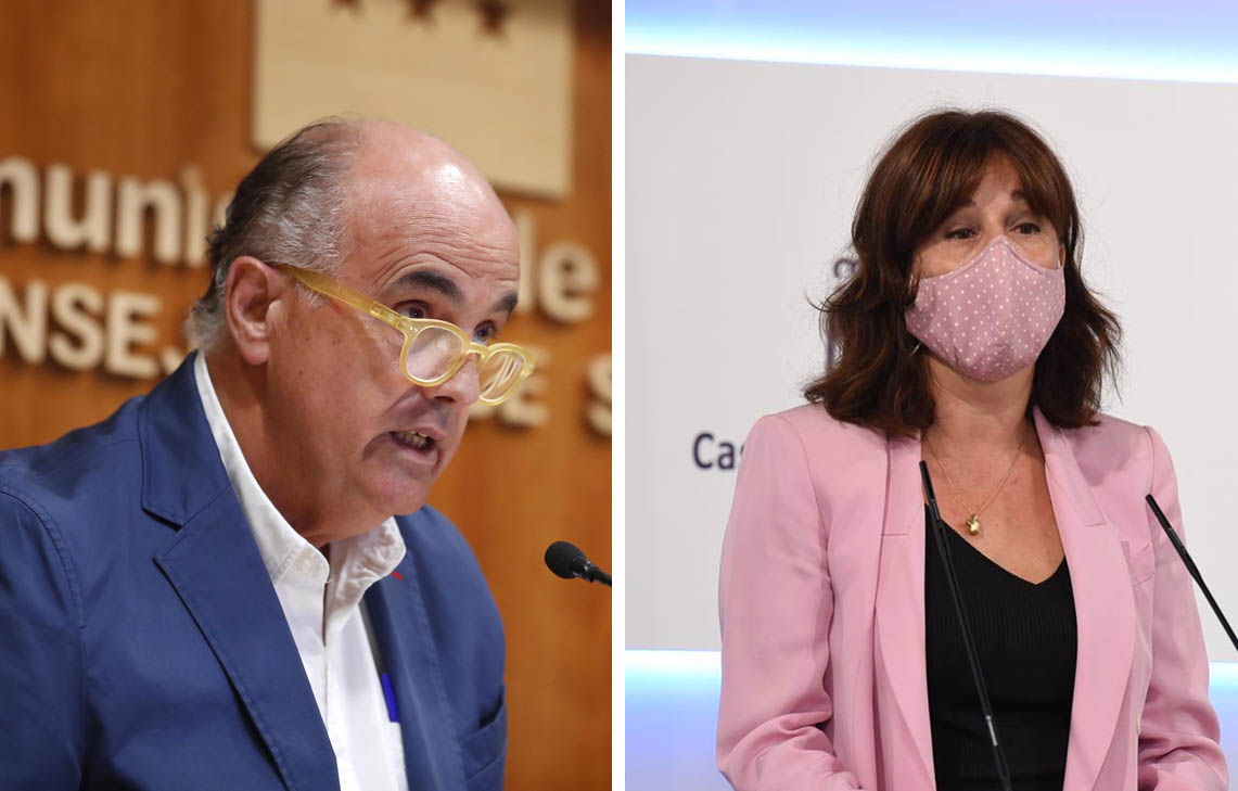 El viceconsejero de Sanidad de Madrid, Antonio Zapatero, y la portavoz del Gobierno de CLM, Blanca Fernández.