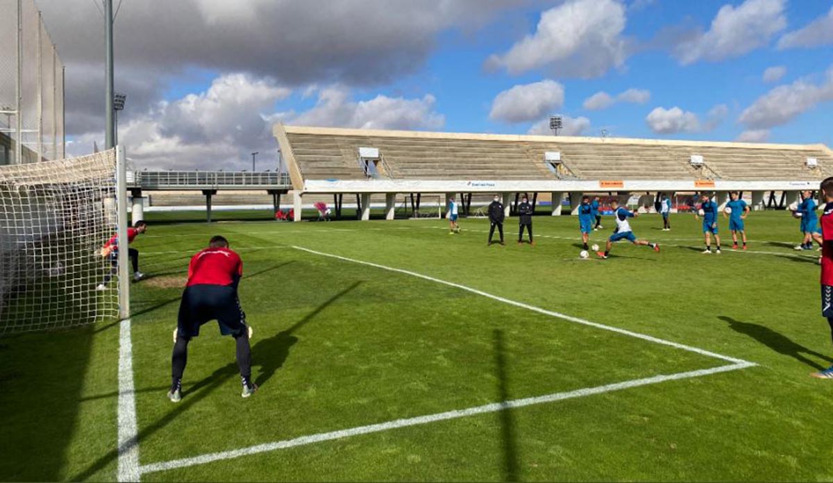 El Albacete, entrenando de cara al partido contra el Rayo
