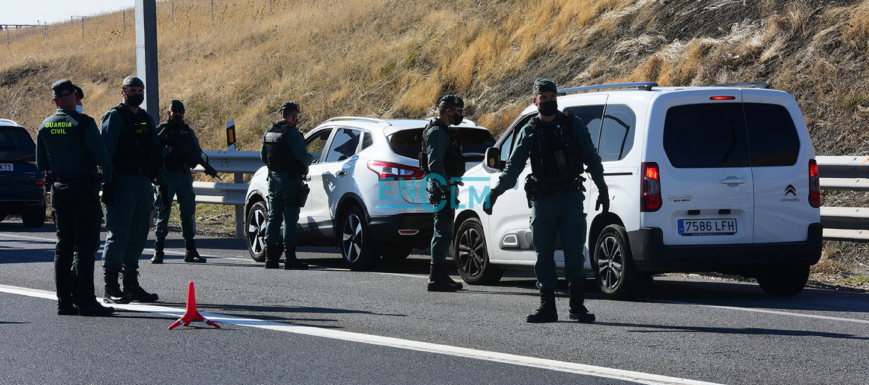 madrid Control de la Guardia Civil del cierre perimetral en la A-42.