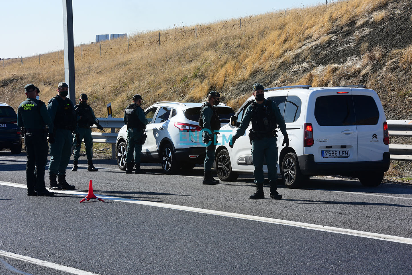 madrid Control de la Guardia Civil del cierre perimetral en la A-42.