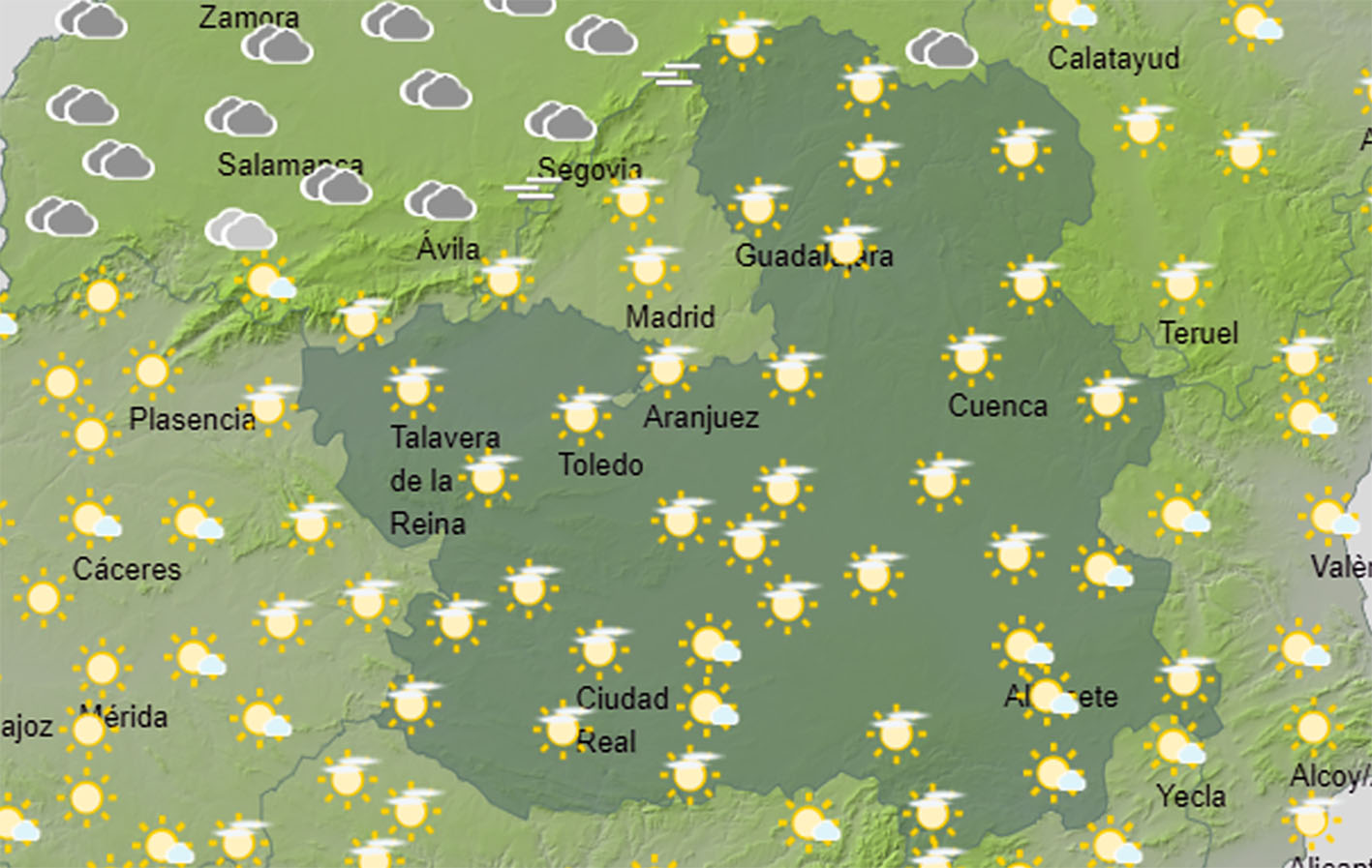 Tiempo en CLM, con descenso de temperaturas mínimas