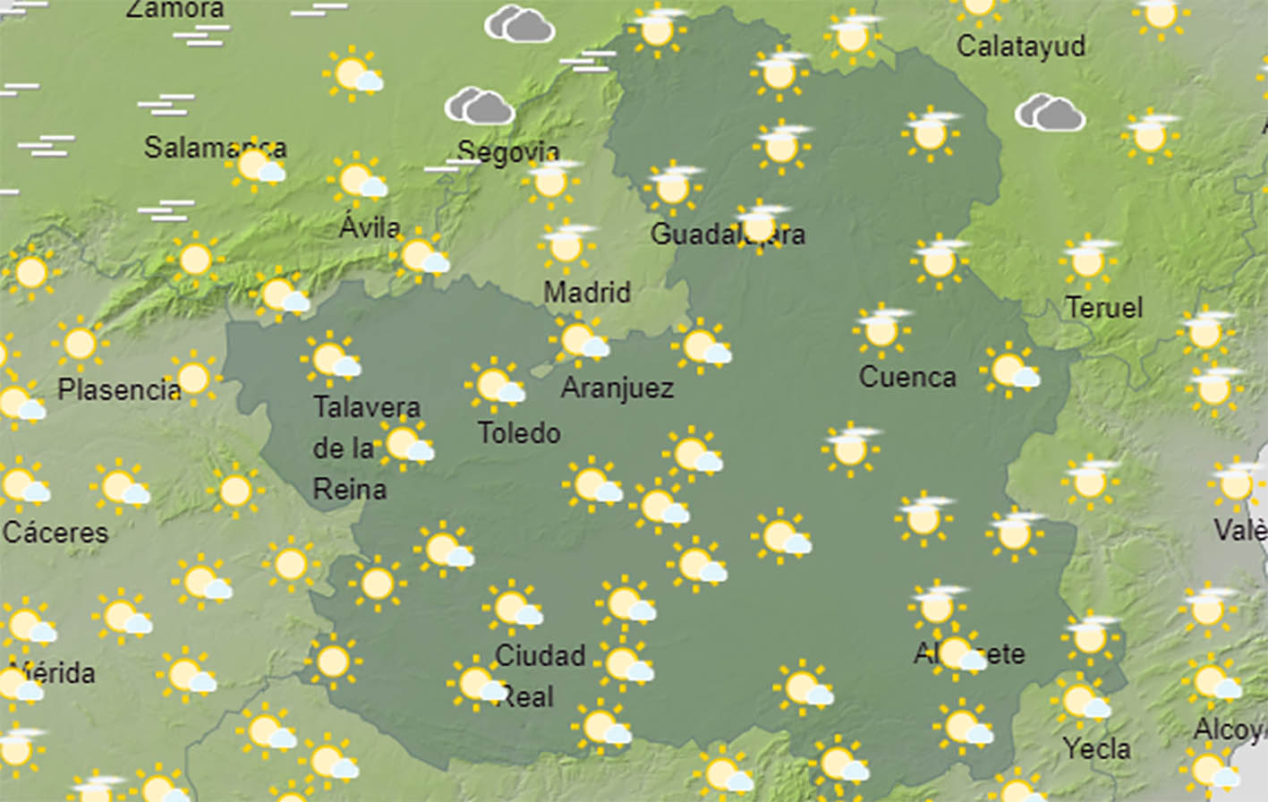 Mapa del tiempo en CLM