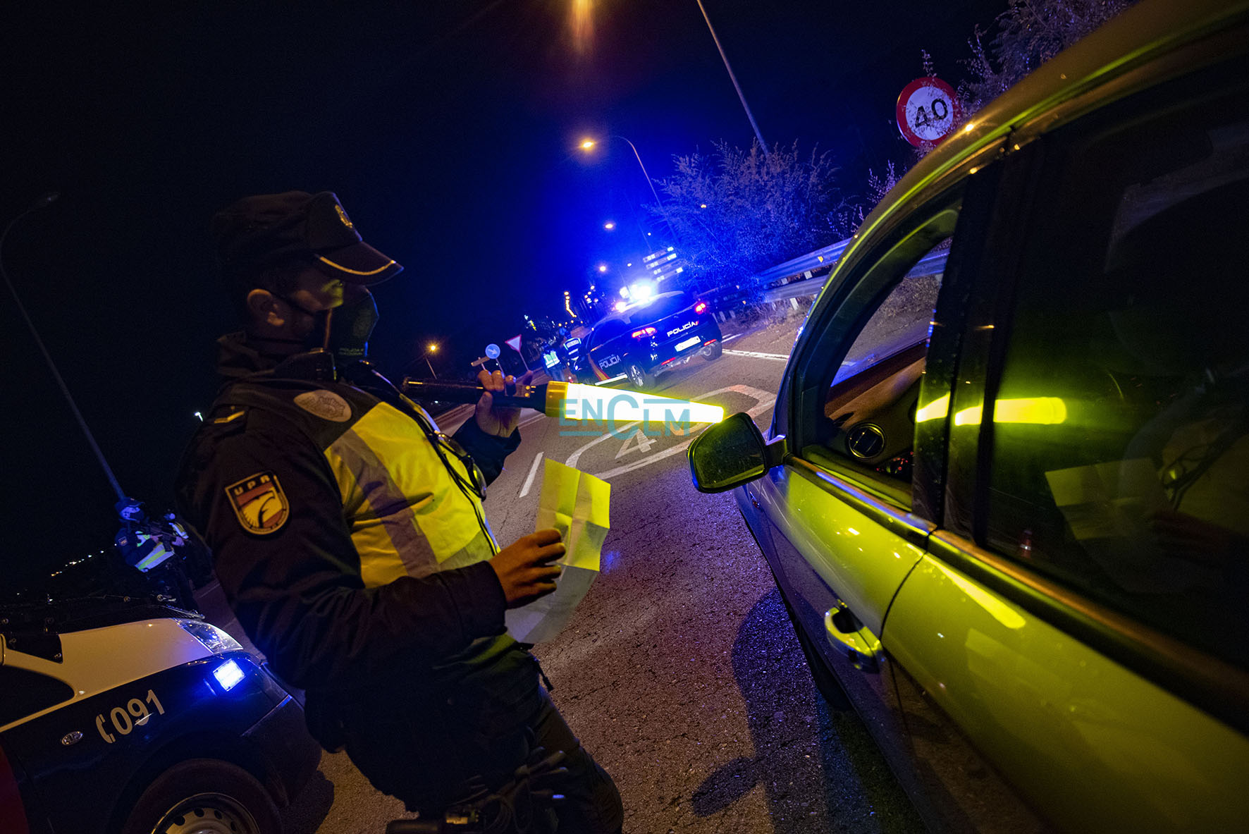 Uno de los controles realizados en Castilla-La Mancha durante el estado de alarma.