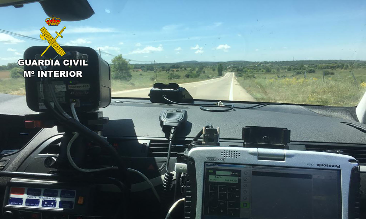 Radar de la Guardia Civil de Guadalajara que ha detectado el exceso de velocidad de un conductor