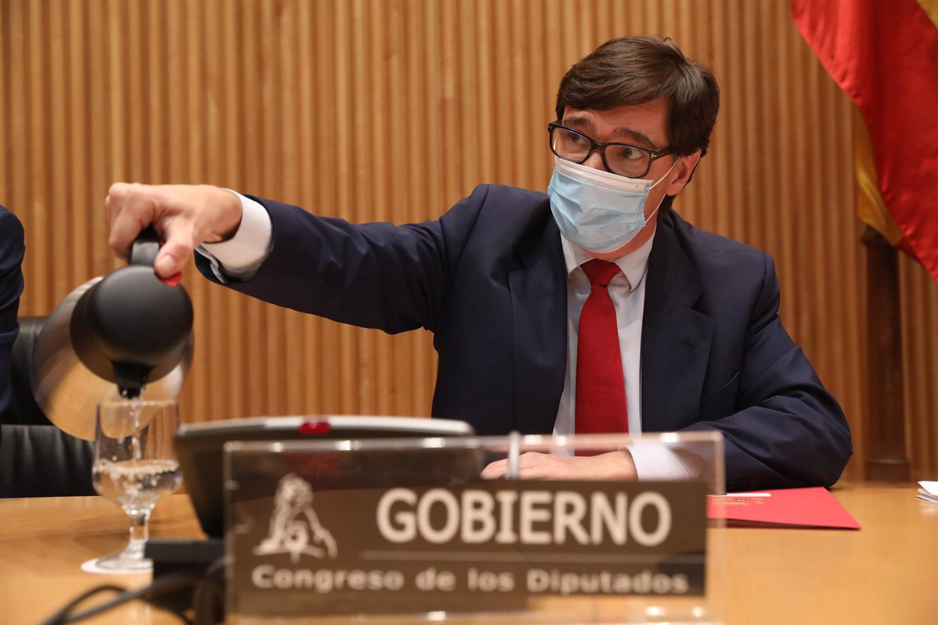 Salvador Illa, ministro de Sanidad, durante su comparecencia en la Comisión del Congreso.