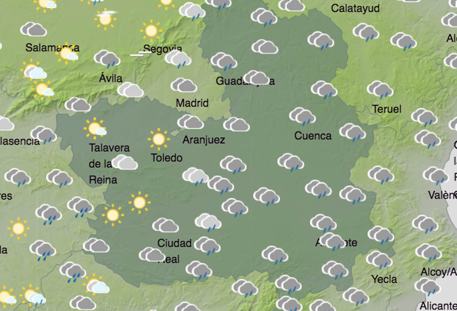 Previsiones de Aemet para hoy, jueves 23 de octubre.