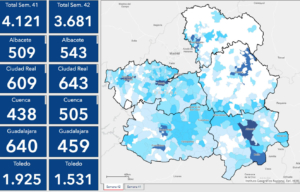 Imagen del mapa que publica el Gobierno de Castilla-La Mancha de Casos por Municipios.