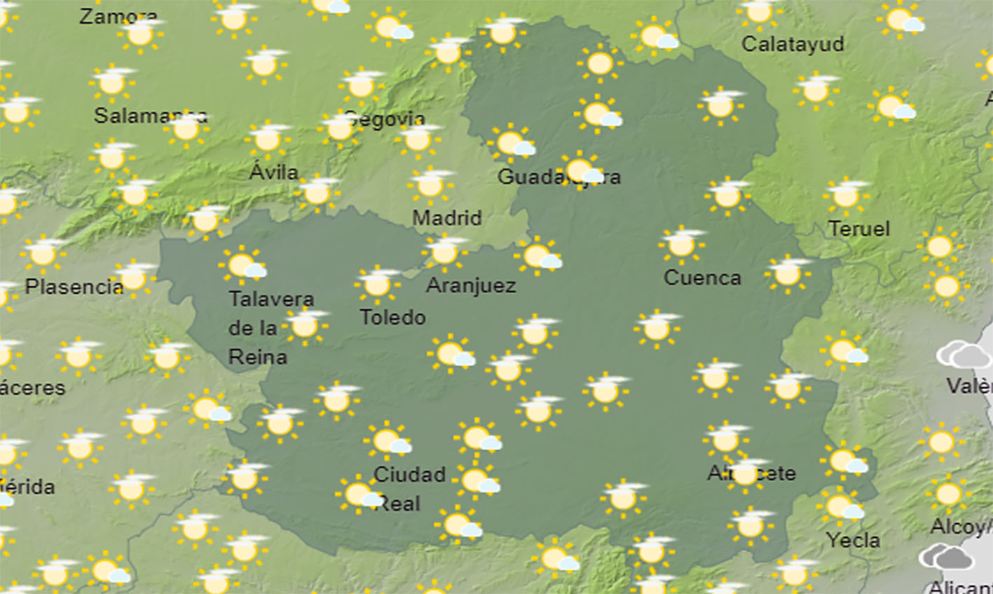 Mapa del tiempo en CLM