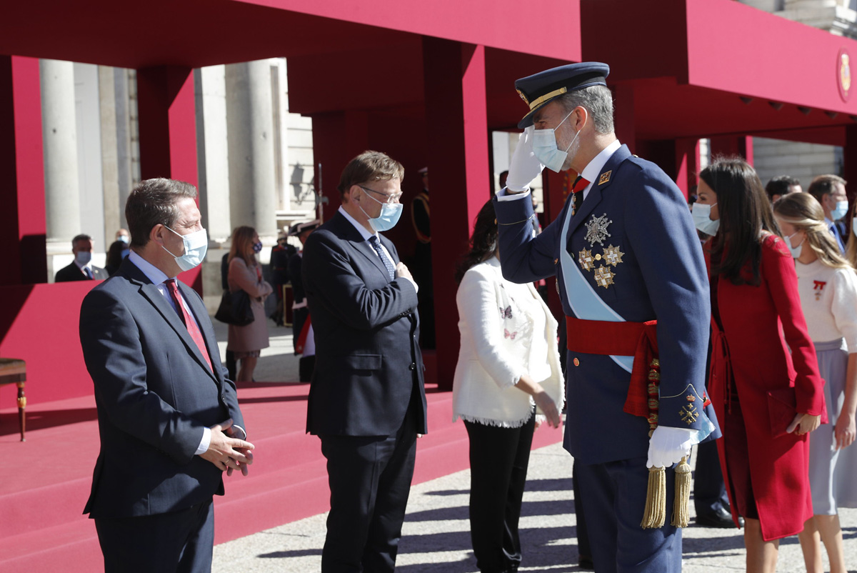 Emiliano García-Page durante la celebración del Día de la Hispanidad.