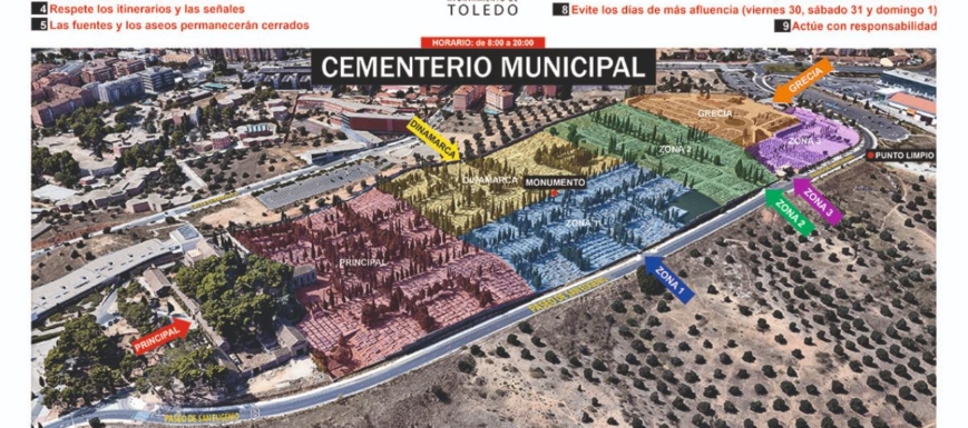 Este es el protocolo para acceder al cementerio de Toledo el fin de semana de Todos los Santos.