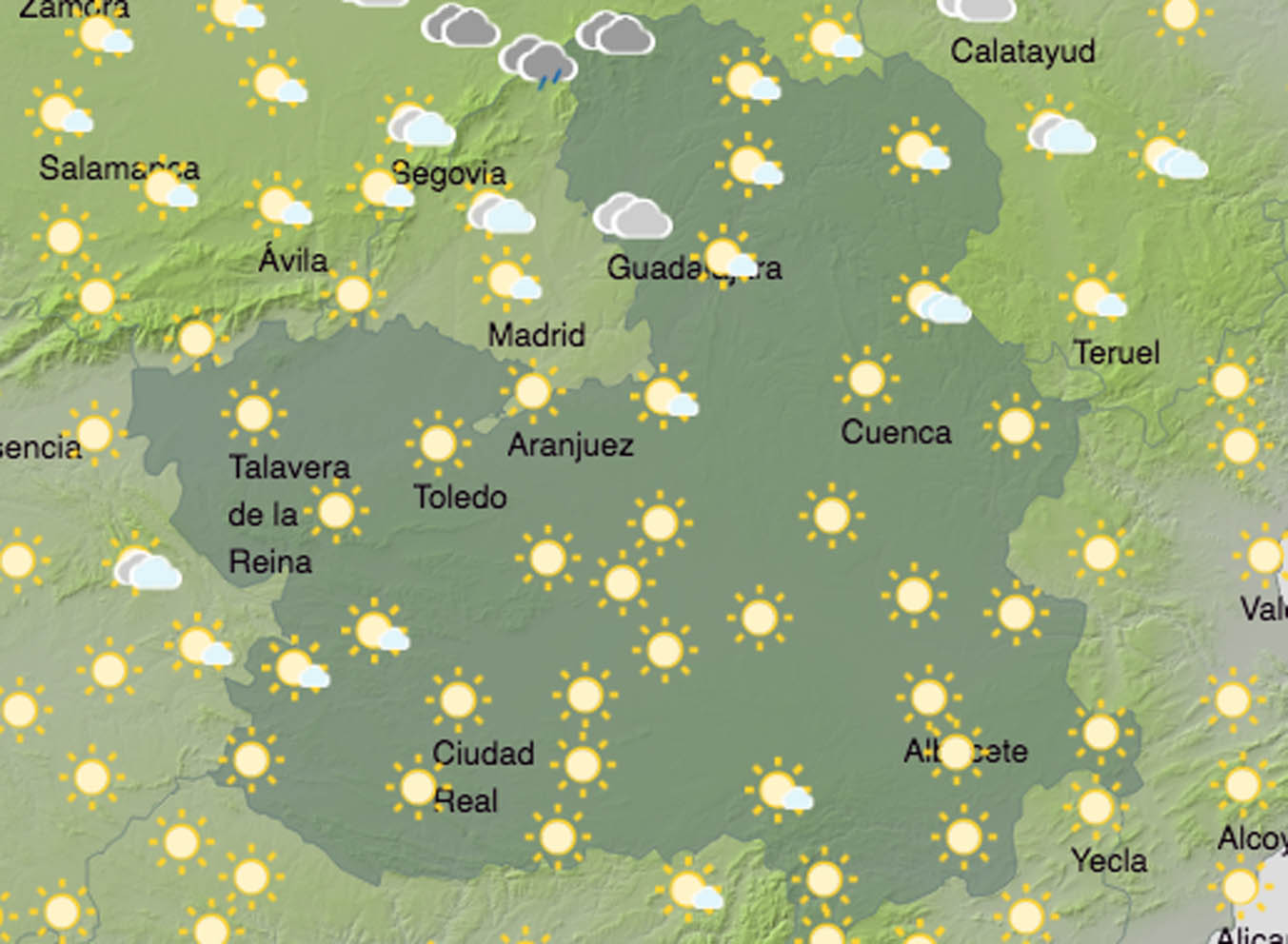 Tiempo en CLM, con descenso de temperaturas