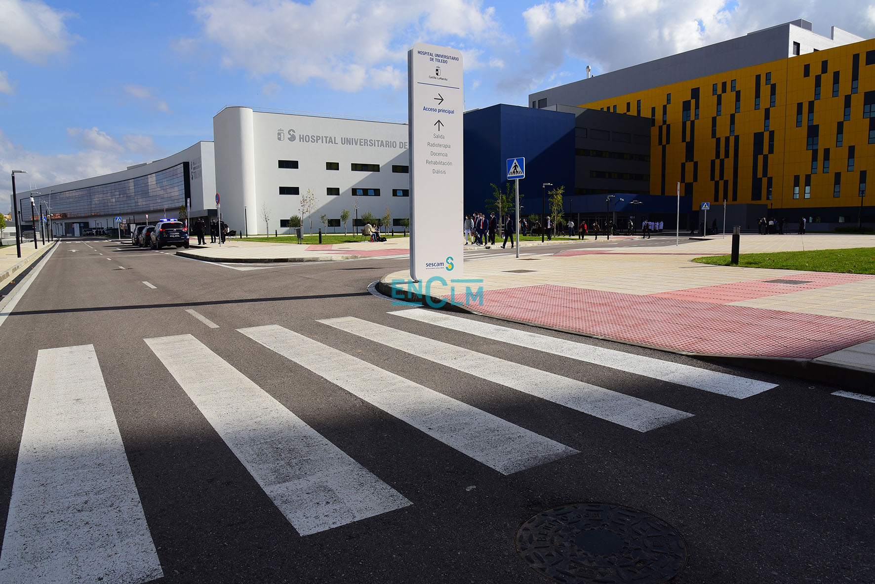 Fachada del nuevo hospital de Toledo, que continúa con el traslado planificado y previsto.