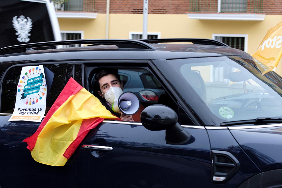 Detalle de la manifestación en Toledo contra la ley Celaá