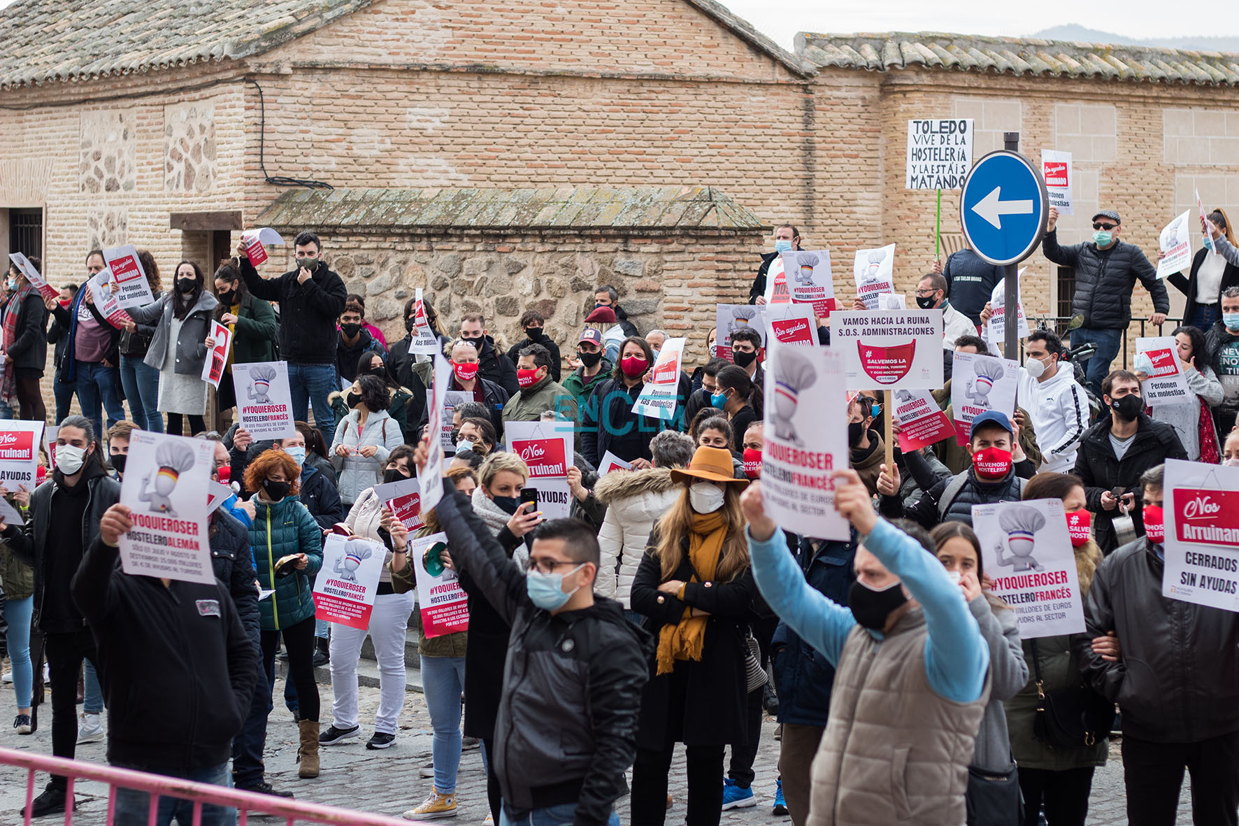 Imagen de archivo de una de las manifestaciones de hosteleros en Toledo.