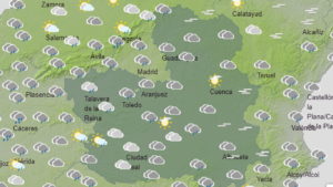 Mapa del tiempo en CLM con lluvias