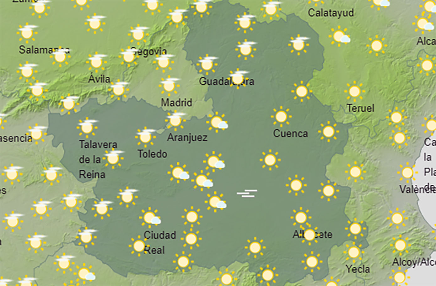 Cielo despejado, hoy en CLM