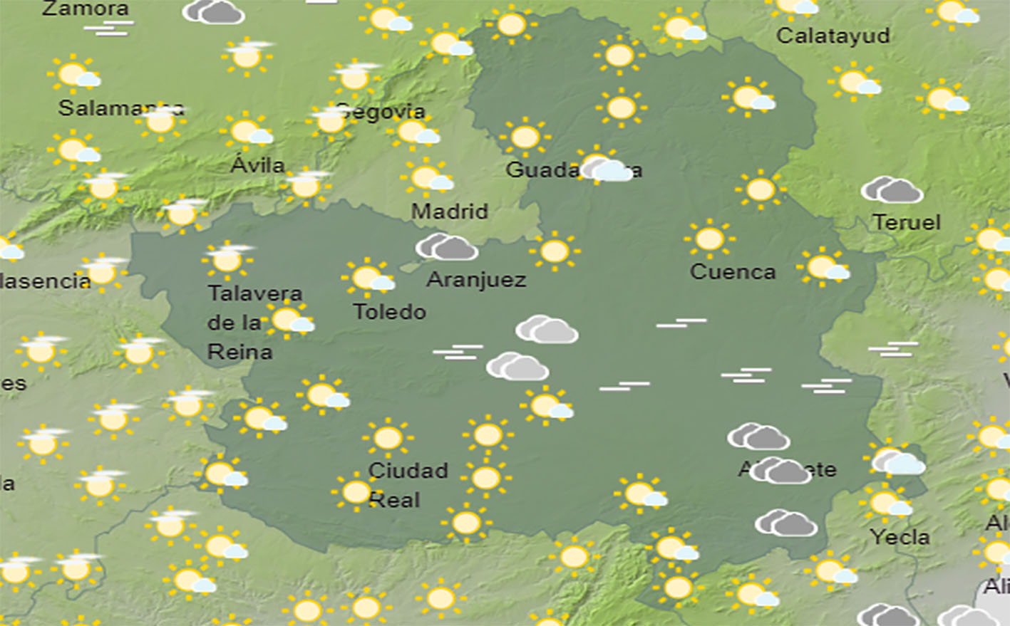 Mapa del tiempo en CLM