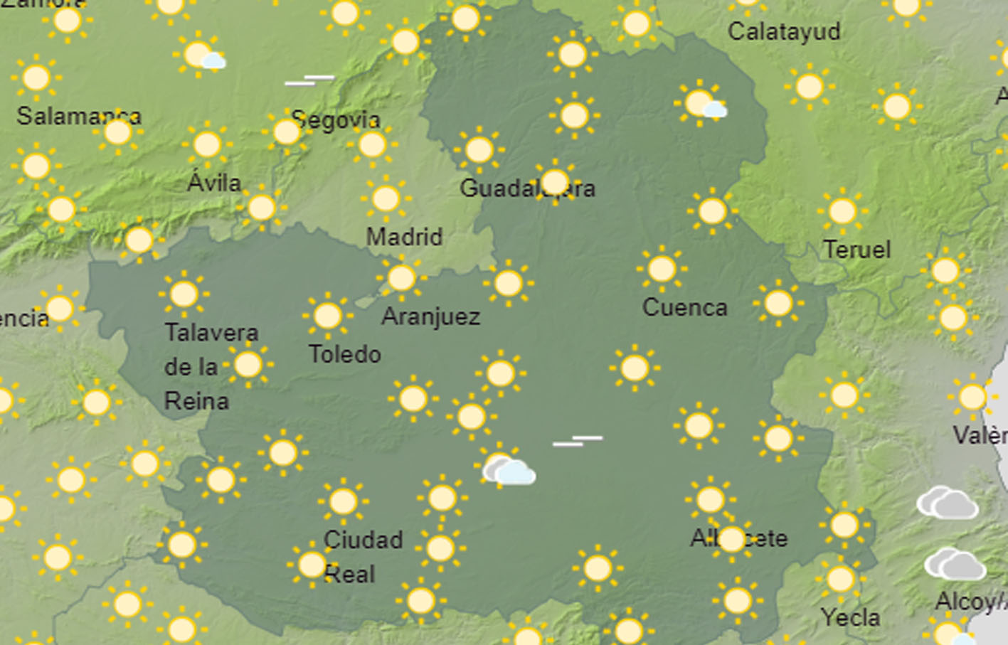 Tiempo en CLM con bajada de temperaturas