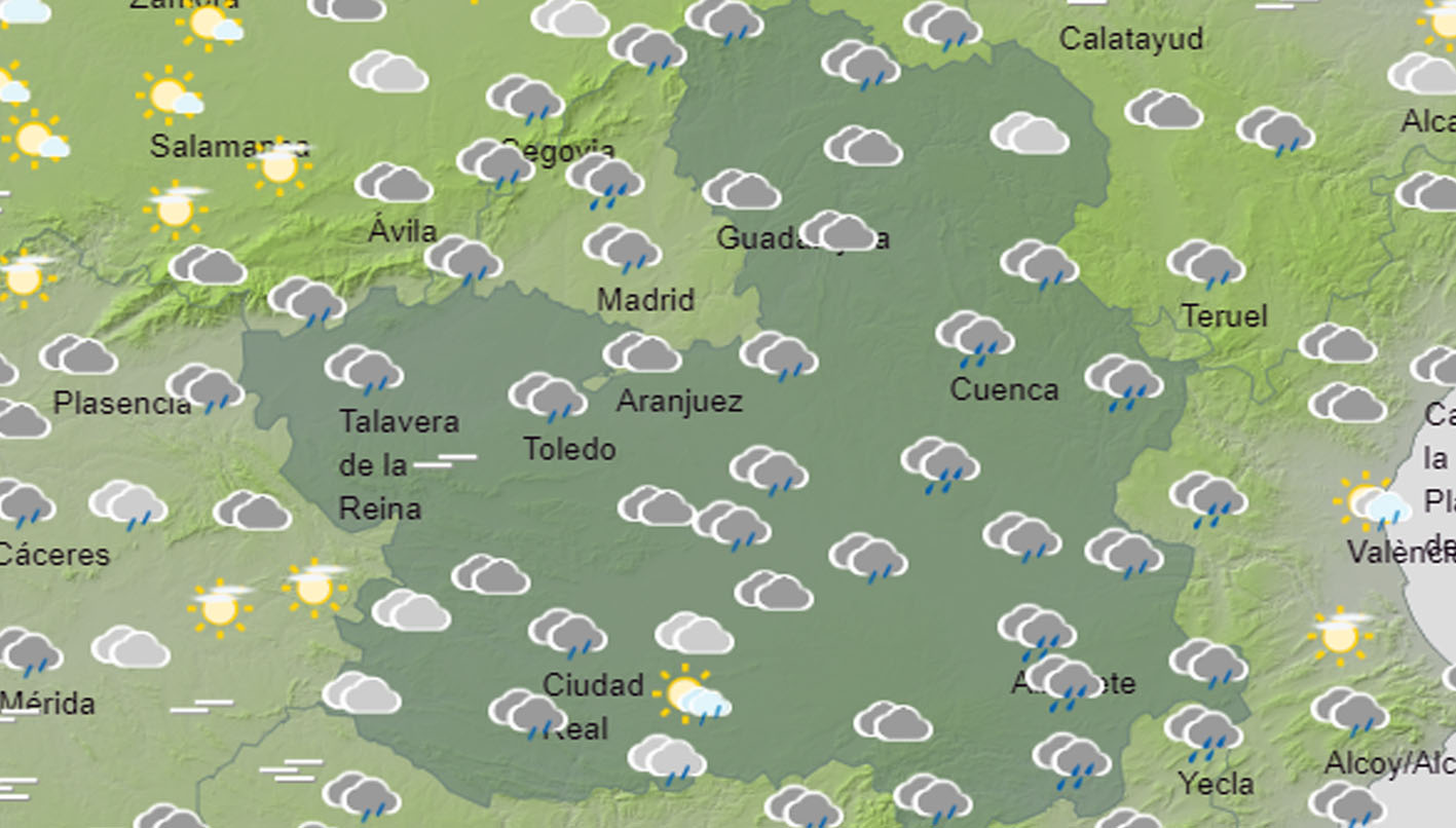 Jornada de lluvias en Castilla-La Mancha