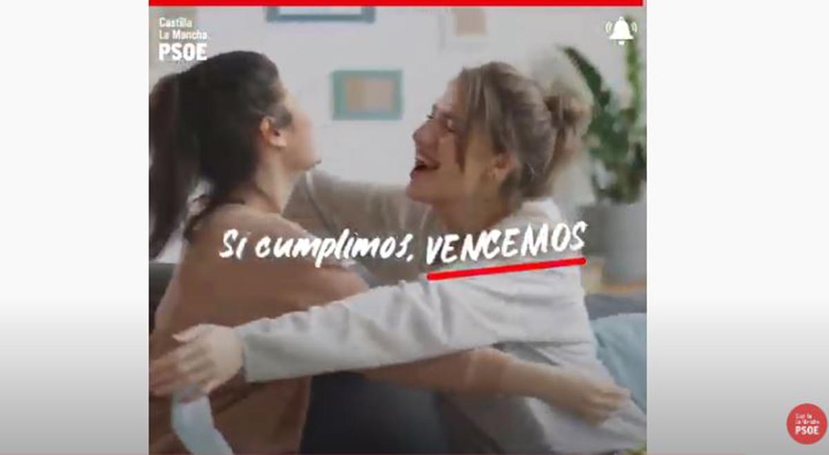 Parte del vídeo del PSOE de CLM en el que pide ayuda para derrotar al virus