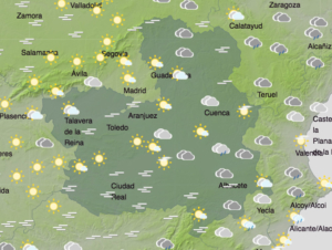 Mapa de la Aemet para CLM.