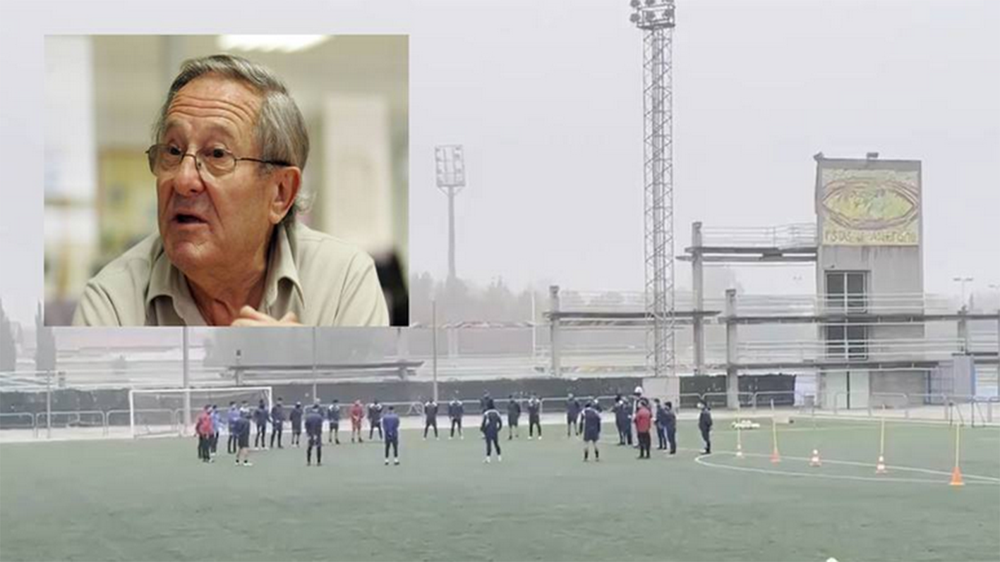 Minuto de silencio en el entrenamiento del Talavera por Juan Bermúdez.