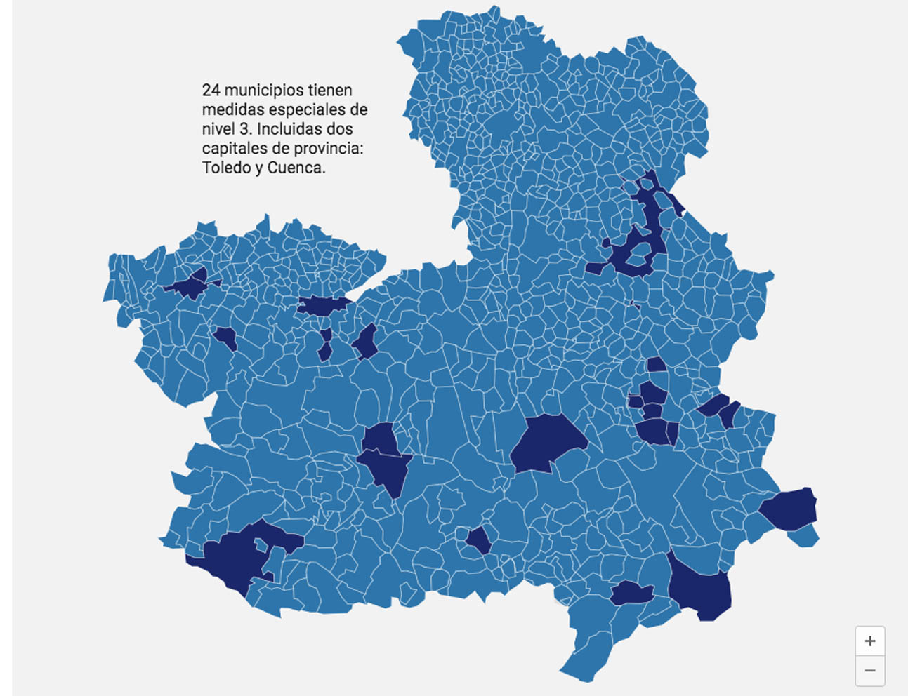 Todos los municipios de Castilla-La Mancha, salvo los que están en nivel 3, estarán 10 días en nivel 2.