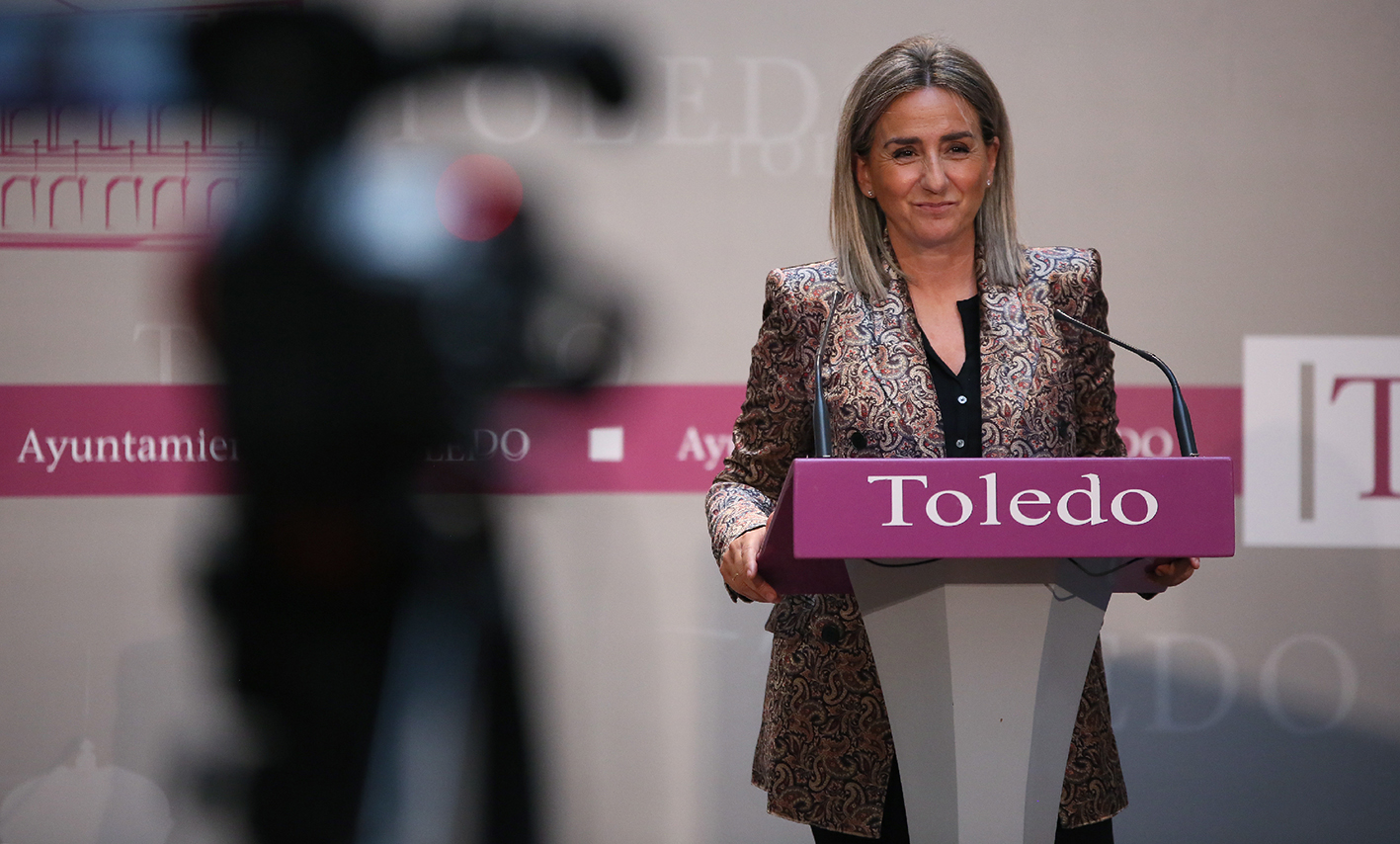 Milagros Tolón, durante la rueda de prensa.