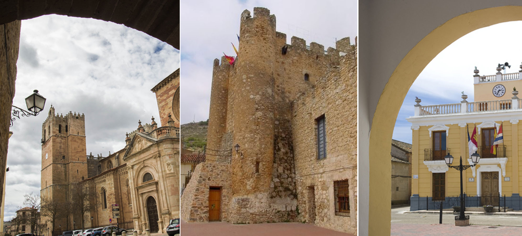 De izquierda a derecha, Següenza, Carcelén y San Bartolomé de las Abiertas.