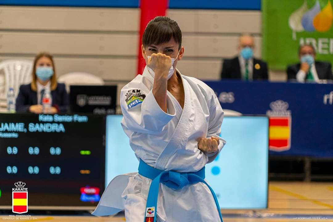 Sandra Sánchez, en la prueba de la Liga Iberdrola en Málaga.